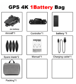 4K Aerial Camera New Product Remote Control Plane (Option: Black-One power)