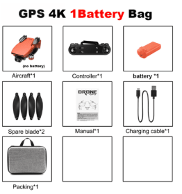 4K Aerial Camera New Product Remote Control Plane (Option: Orange-One power)